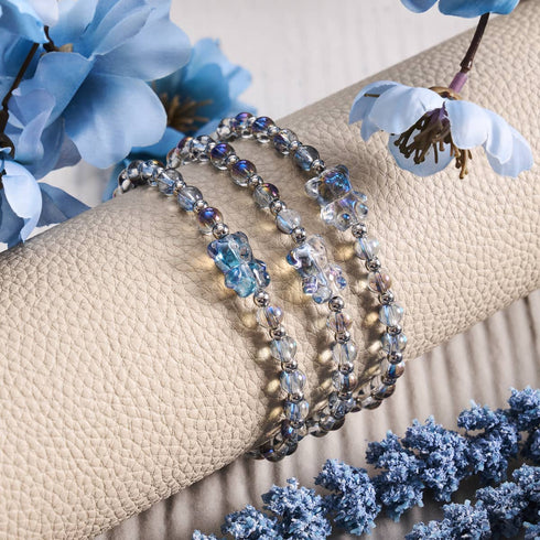 Einhorn Blau | Silber | Schimmerndes Bärenarmband